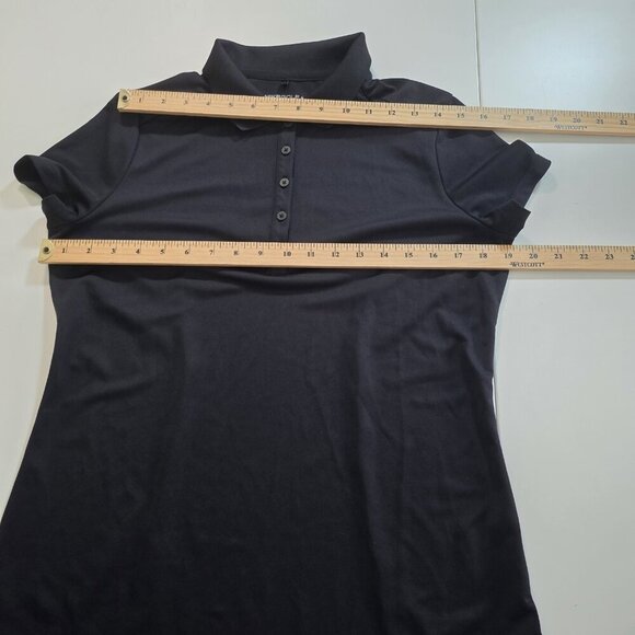 Nike Golf Polo Tour Performance Golf Polo Women L Black Dri Fit SS Stretch Sport - Picture 4 of 15